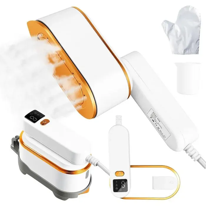 Portable Travel Steamer for Clothes 1200W Powerful 2 In 1 Steamer & Iron10s Fast Heat4 Modes with LED Display 150ml