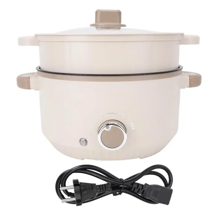 Pot électrique 3L – MLBQ – Ramen Cooker – revêtement antiadhésif panier vapeur – pour soupe nouilles camping – 220V EU