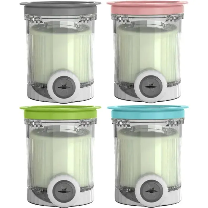 Pot Et Couvercle Pour Ninja Swirl By Creami Sorbetière Et Machine À Glaces Lot De 4 Bol Bacs À Crème Glacée Pour Creamy Nc701Eu N