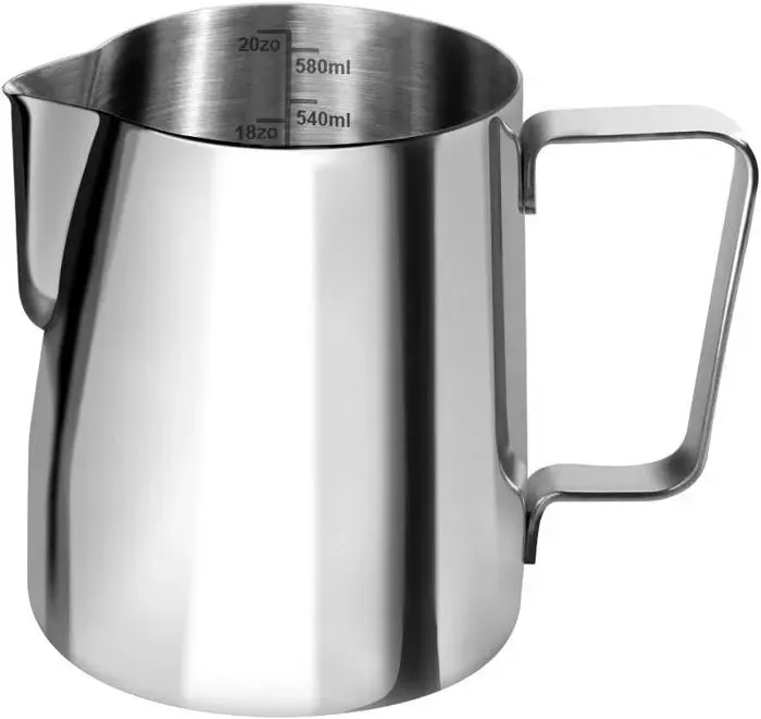 Pot lait pichet lait en acier inoxydable mousseur lait pour cappuccino et latt argent Label