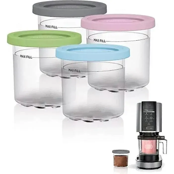 Pots à glace de rechange avec couvercles pour sorbetières Ninja Creami compatibles avec les modèles NC301 NC300 et NC299AMZ.