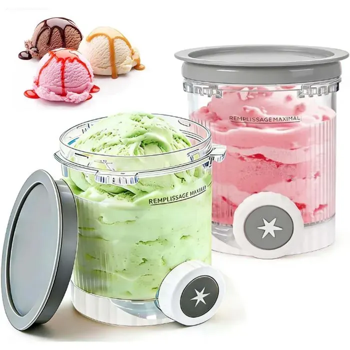 Pour 2 Pièces Ninja Swirl Creami Conteneur 480 Ml Récipient À Crème Glacée Pour Sorbetières Ninja Creami Séries Nc701 Et Nc700