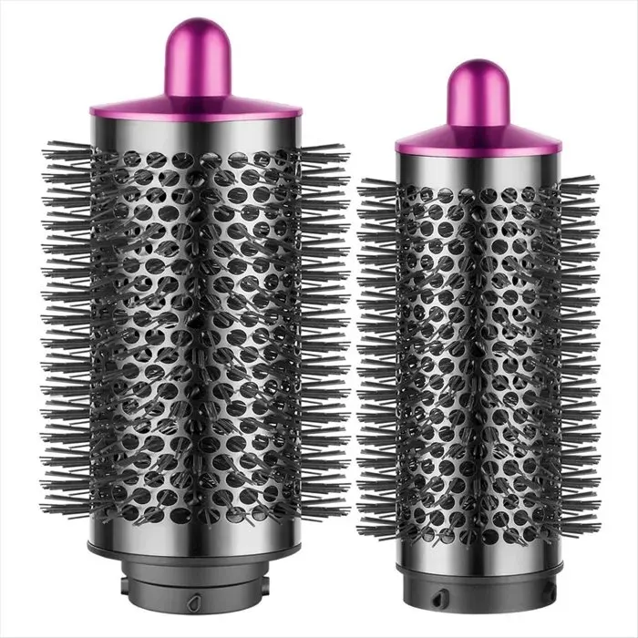 Pour Dyson Airwrap Grande et Petite Brosse Ronde Volumatrice - Améliorez le Volume et le Style Sans Effort Rose Rouge