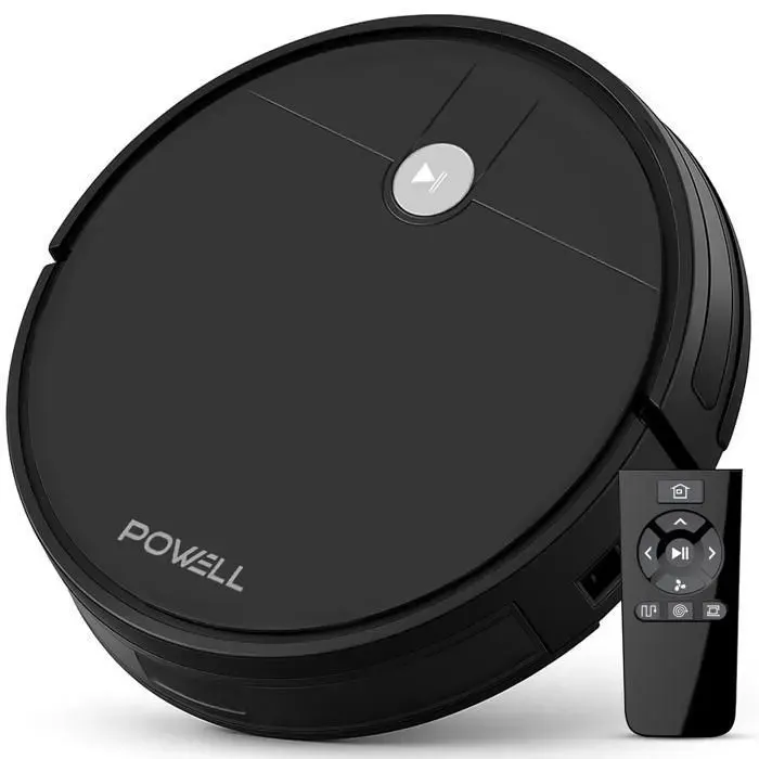 Powell Robot Aspirateur Laveur Noir 3000Pa Navigation Intelligente Auto-Chargement Télécommande