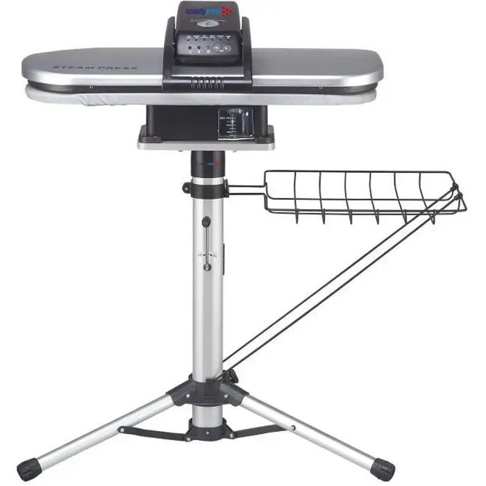 Presse à Repasser à Vapeur - Argent avec Support / Socle 64cm x 27cm 1.400watt + Couverture GRATUIT Supplémentaire et Mousse!