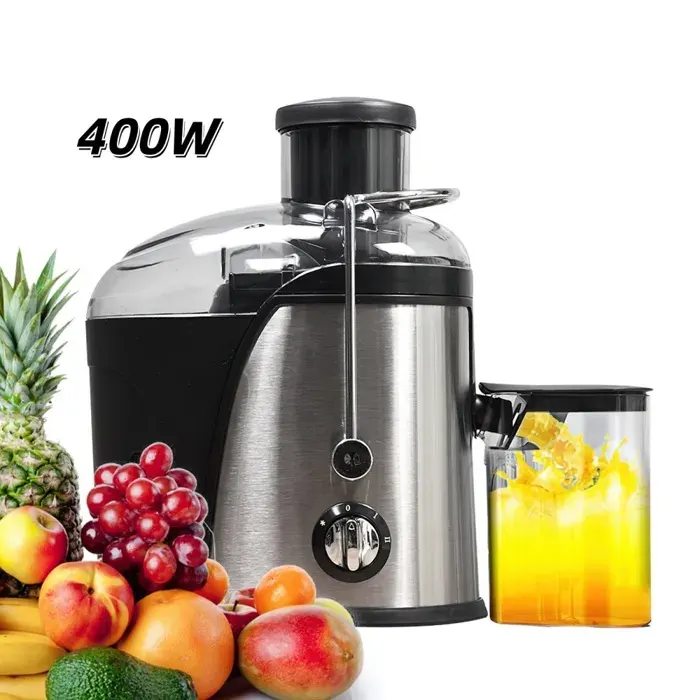 Presse agrumes Centrifugeuse Extracteur de Jus 400W 1.5L 22000 tr/min Séparation mousse Acier inox Séparation pulpe et jus