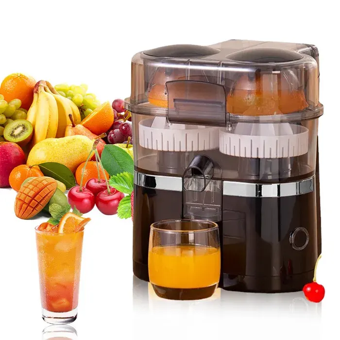 Presse-agrumes électrique 200 W Double tête et coupeur Extracteur de Fruits Multifonctionnel pour orange citron et pamplemousse