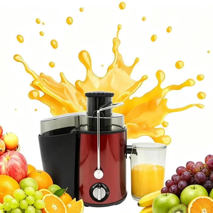 Presse-agrumes électrique 400 W Extracteur de jus à rotation lente 3 vitesse Facile nettoyer 18000 RPM pour légumes fruits etc