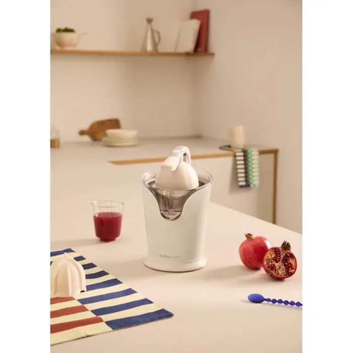Presse-agrumes électrique à levier - CREATE - 100W - Système anti-goutte - 2 cônes amovibles - Réservoir 250 ml