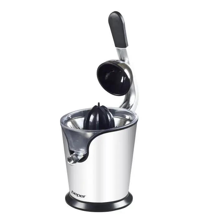 Presse-agrumes électrique BEPER 90427 - 160W - Corps et filtre en acier - Argent