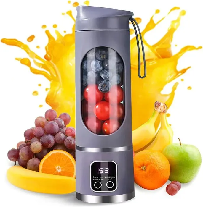Presse-agrumes électrique portable - 12 lames avec affichage numérique 3 modes nettoyage facile violet