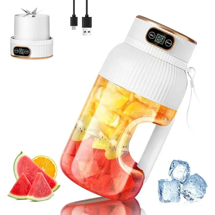 Presse-Agrumes Électrique Rechargeable Nouveau Grand Presse-Agrumes Électrique De 12 L Pour Légumes Et Fruits (Milk White)