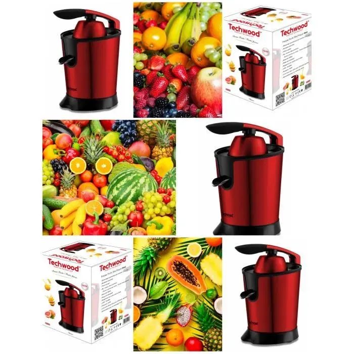 Presse-agrumes électrique ROUGE Bras articulé Design puissance 160W en acier inoxydable ROUGE