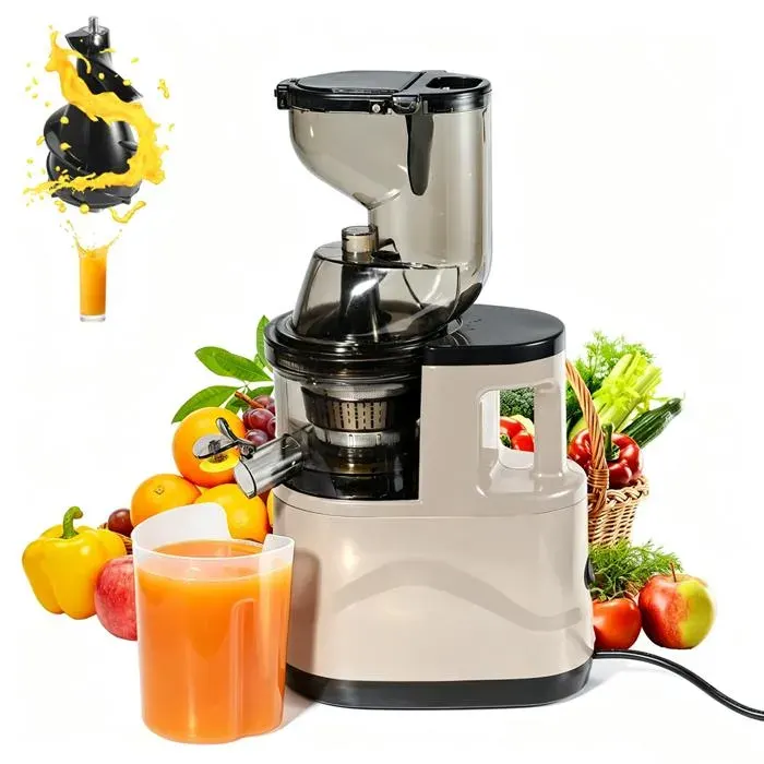 Presse agrumes Extracteur de Jus 500W Grand Bouche 8cm Sans BPA Nettoyage installer Rapide Silencieux pour légumes fruits etc