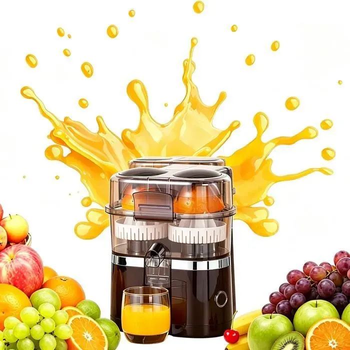 Presse agrumes Extracteur de Jus Extracteur de jus électrique double tête 200W Silencieux Facile nettoyer pour légumes fruits etc