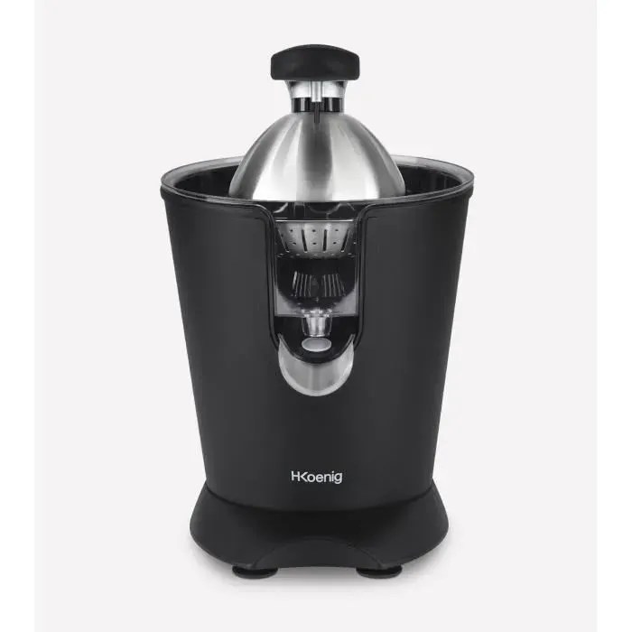 Presse agrumes - HKOENIG - AGR82 - Electrique - 160 W - Appareil silencieux - Noir mat et acier inoxydable