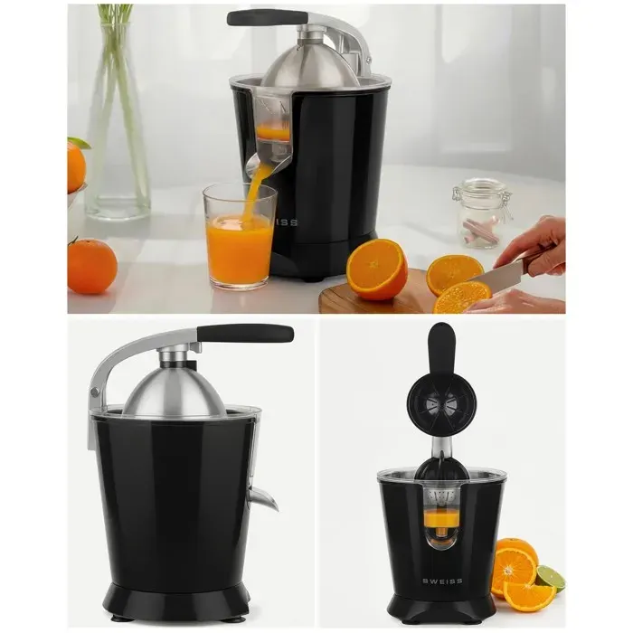 Presse-agrumes - HKOENIG - Fruits à Bras - 160W - Acier inoxydable - Système anti-gouttes