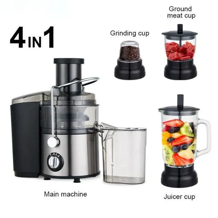 Presse-agrumes - JOULLI - 3 gobelets mixeurs - Capacité 15L - Puissance 800W - Noir