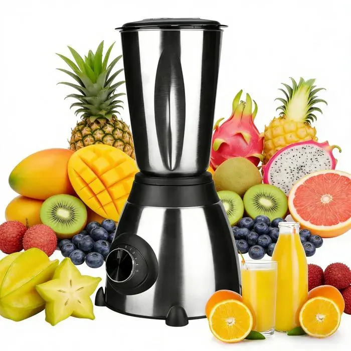 Presse-agrumes Multifonctionnel 1000W Mélangeur Multifonctionnel 15 L 5 Vitesses Double Gobelet Mixeur à Presser pour Fruits Café