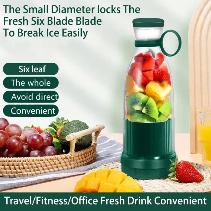 Presse-agrumes - WIRLSWEAL - Mini machine à jus USB - Portable - 52W - 380 ml