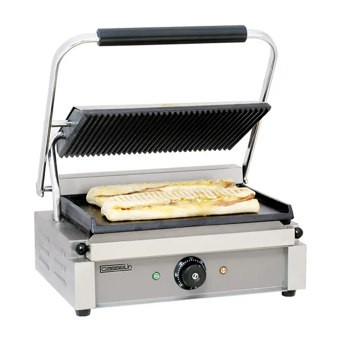 Presse panini professionnel - Casselin - Plaques rainurée et lisse - 335 x 220 mm - 2200 Watt