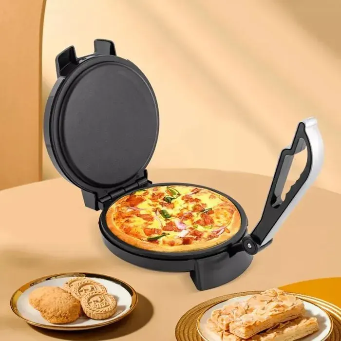 Presse tortilla électrique grille-pain et crêpière 1200 watts acier inoxydable température réglable Label