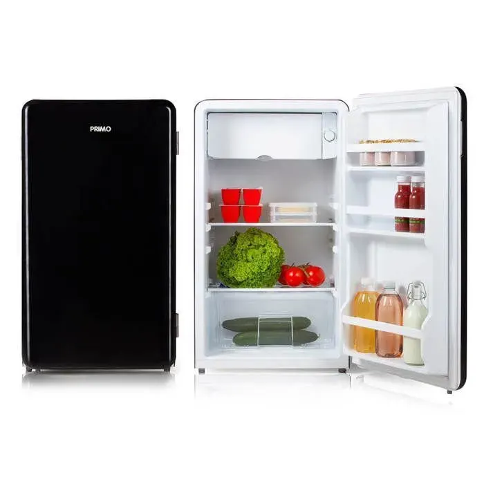 PRIMO PR151RKZ Réfrigérateur Table Top Rétro - Pose Libre - 93L - E – Noir