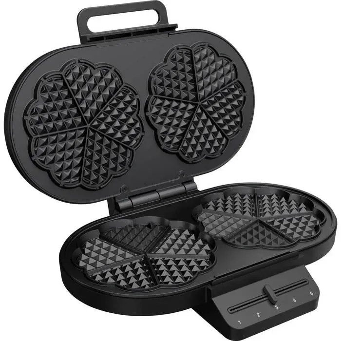 Princess Double gaufrier revêtement anti-adhésif sans BPA protection contre la surchauffe noir