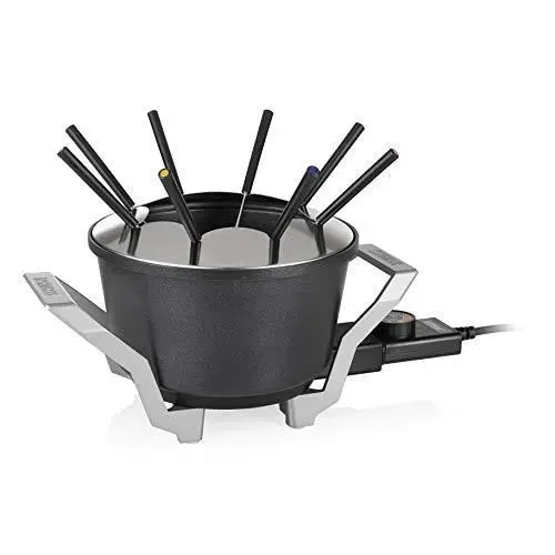 Princess Fondue Premium Noire-8 Personnes-15 L-800 W-Fonte daluminium 1.5 liters