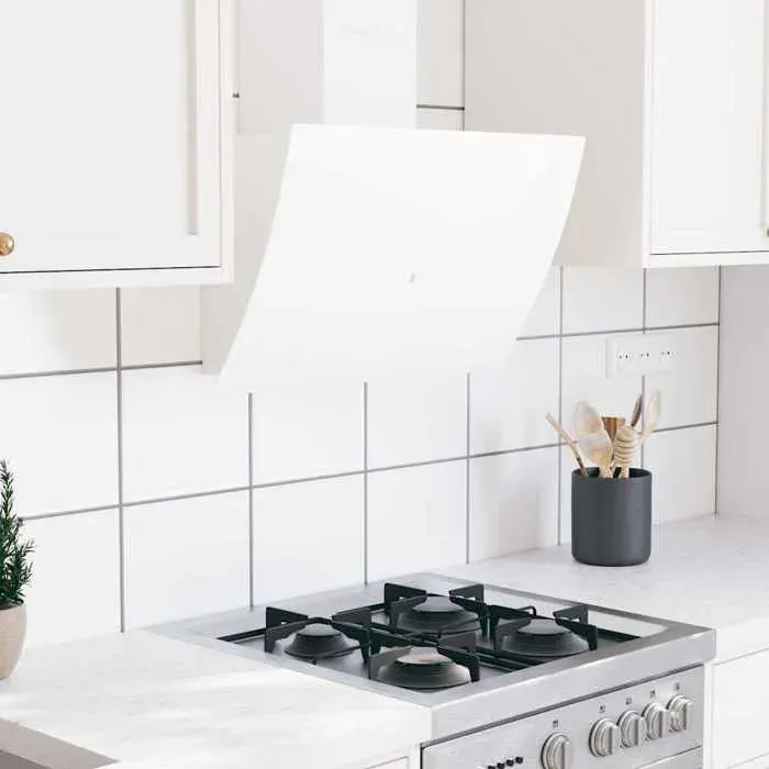 Prix bas - Hotte aspirante - Luxe fabricant - Hotte murale 60 cm Acier et verre trempé Blanc （543242069870)