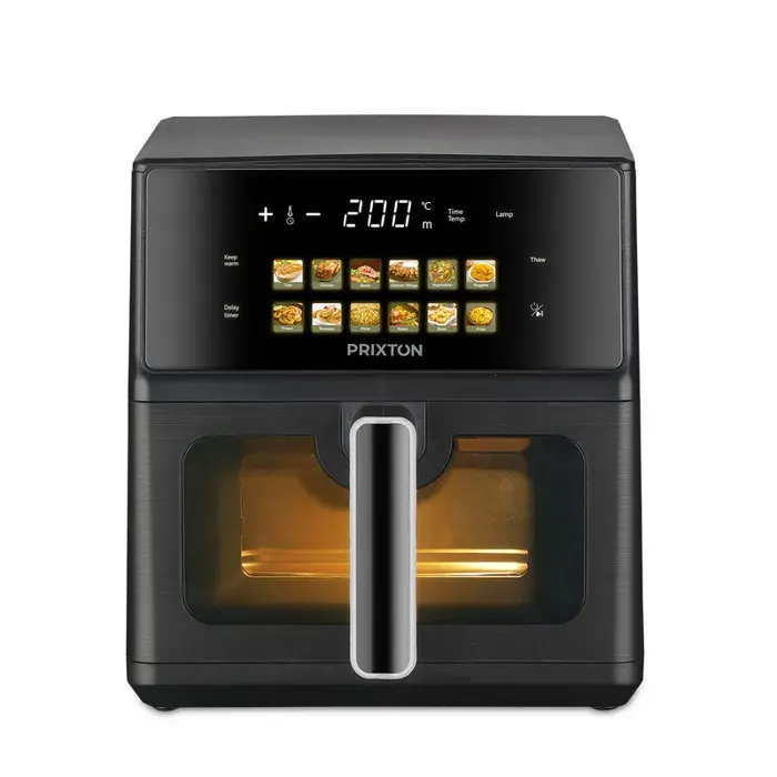 PRIXTON Friteuse sans Huile Cook Organics 6 L Air Fryer 1700 W avec Double Résistance Écran LED Tactile 12 Programmes