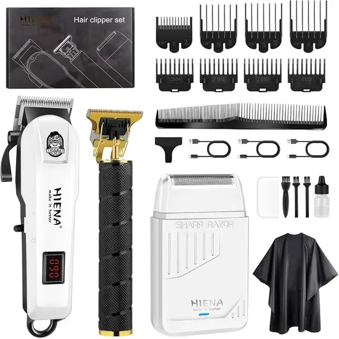 PRO Tondeuse à cheveux pour hommekit de barbier sans fil 3 en 1 Tondeuse 3 en 1tondeuse à me en T et rasoir double