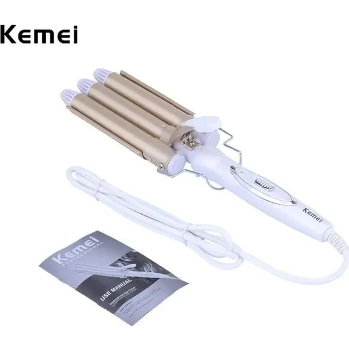 Professionnel 110-220 V fer à friser les cheveux En Céramique Triple Barrel bigoudi fer à onduler Styling Outils appareil de