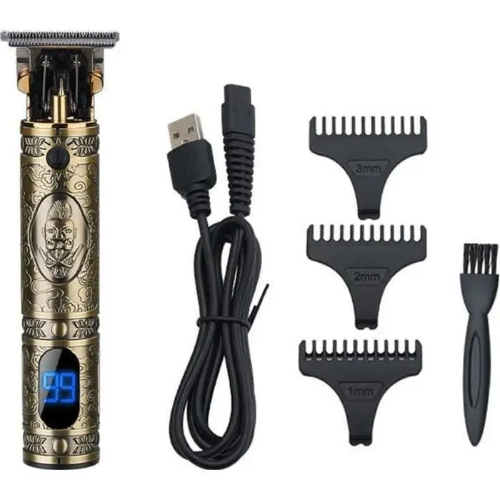 Professionnelle Tondeuse Cheveux Hommes IPX7 Imperméable Tondeuse à Cheveux Sans Fil，Ecran LCD USB Rechargea TONDEUSE MULTI-USAGES