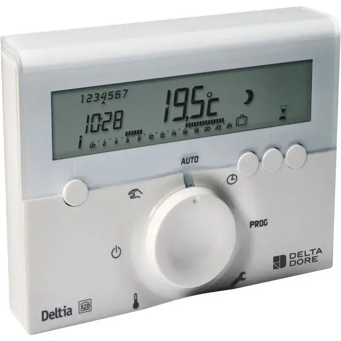 Programmateur filaire - DELTA DORE - Deltia 8.00 - Pour chaudière pompe à chaleur ou radiateurs électriques
