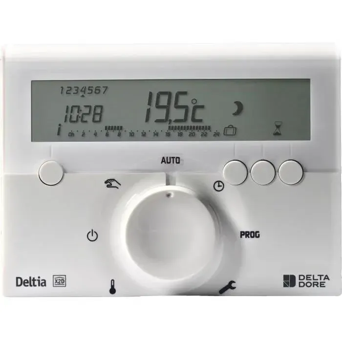 Programmateur sans fil et 1 récepteur - DELTA DORE - Deltia 8.03 - Pour chaudière pompe à chaleur ou radiateurs électriques