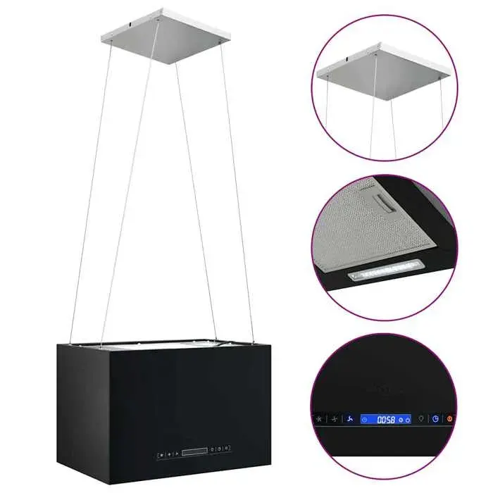 (Promotion octo)Hotte suspendue Hotte aspirante à LCD tactile 55 cm Acier enduit de poudre 419513