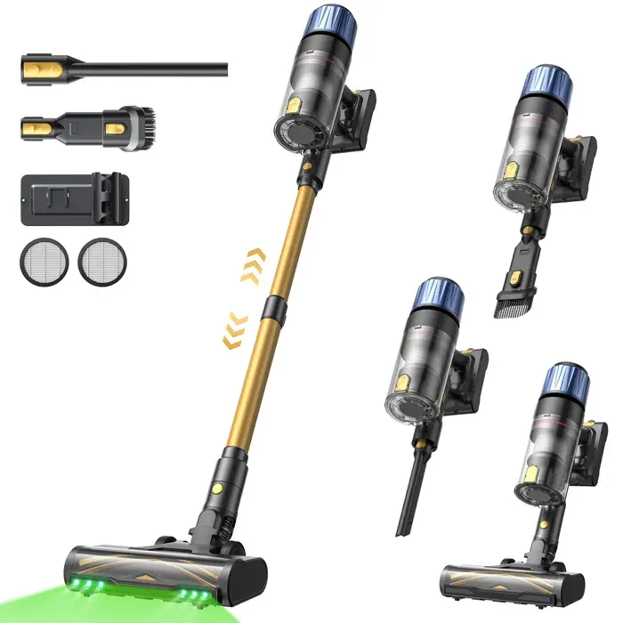 PROSCENIC Aspirateur balai sans fil P15A - aspirateur puisstant 75Kpa/160AW -70 Min -650W -Debout autonome -Léger-Greeneye