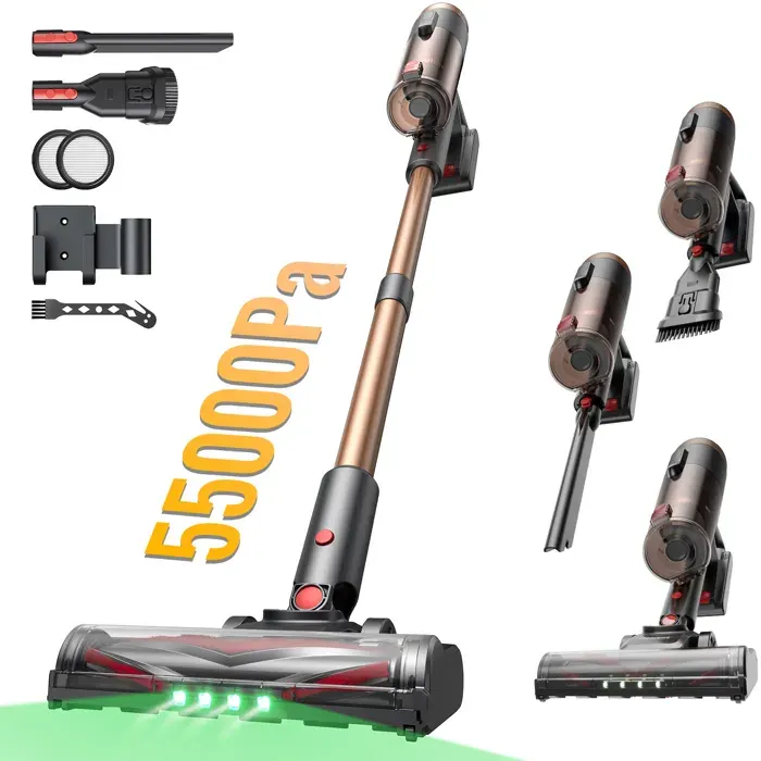 Proscenic aspirateur balai sans fil PO11 Ultra-Aspiration 55 kPa-Brosse Anti-Emmêlement - Pivot flexible à 180°- Design Autonome