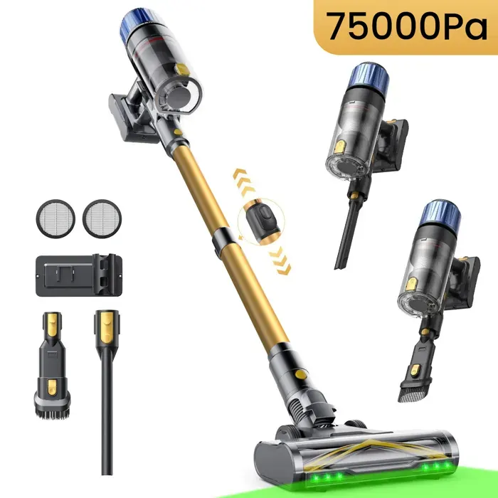 PROSCENIC Aspirateur balai sans fil PO15 - aspirateur puisstant 75Kpa/160AW -70 Min -650W -Debout autonome -Léger-Greeneye
