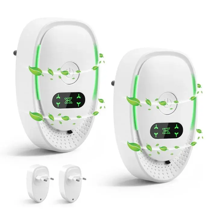 Purificateur d’Air Ionique à Brancher 4PCSIoniseur d’Air à Ions Négatifs Minipour Chambre Maison Bureauavec Veilleuse LED