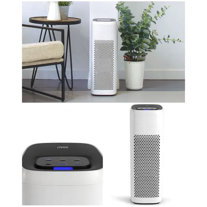 Purificateur d’air - LIVOO - DIGITAL - 6 niveaux de filtration HEPA13 - Surface 14–24 m² - ≤59 dB — coloris Blanc