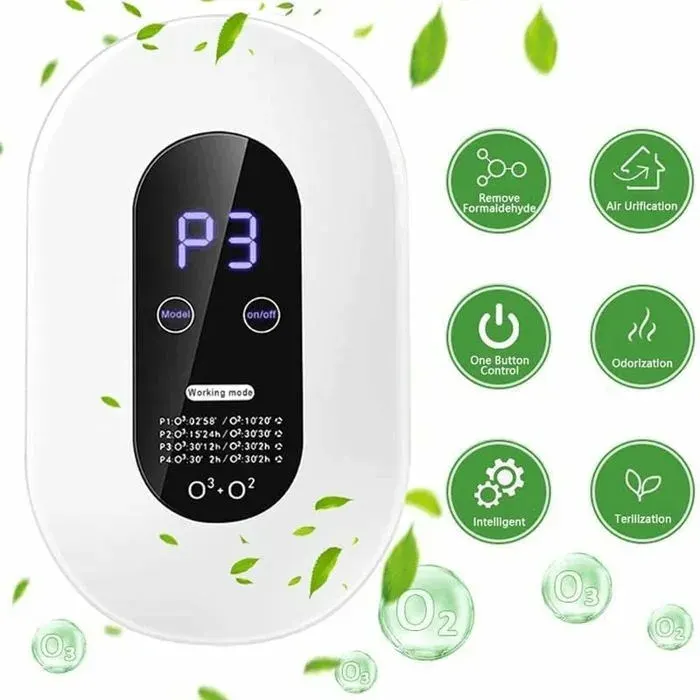 Purificateur dair à ozone - MICH - Mini machine - 4 modes - Écran tactile - Portable - Économie dénergie