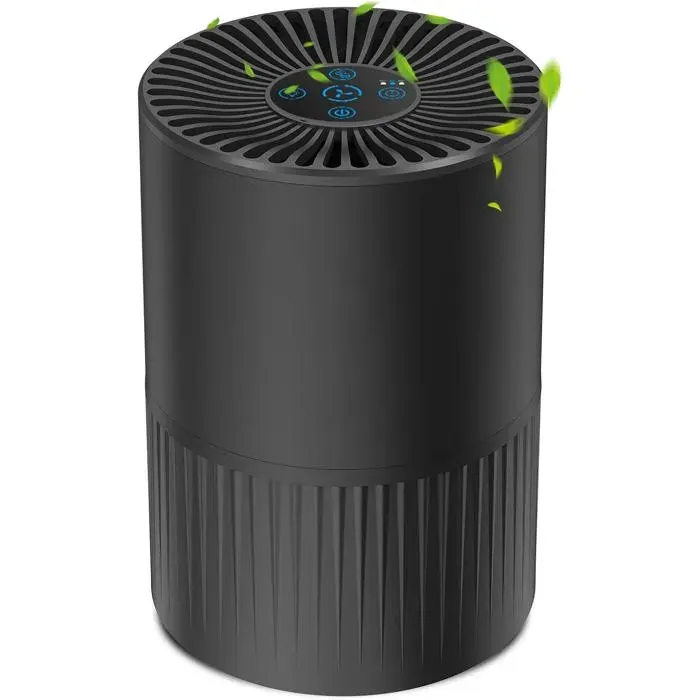 Purificateur dair avec filtration 4 étapes 3 vitesses réglage de la minuterie 2/4/8 lumière de nuit fonction aromathérapie