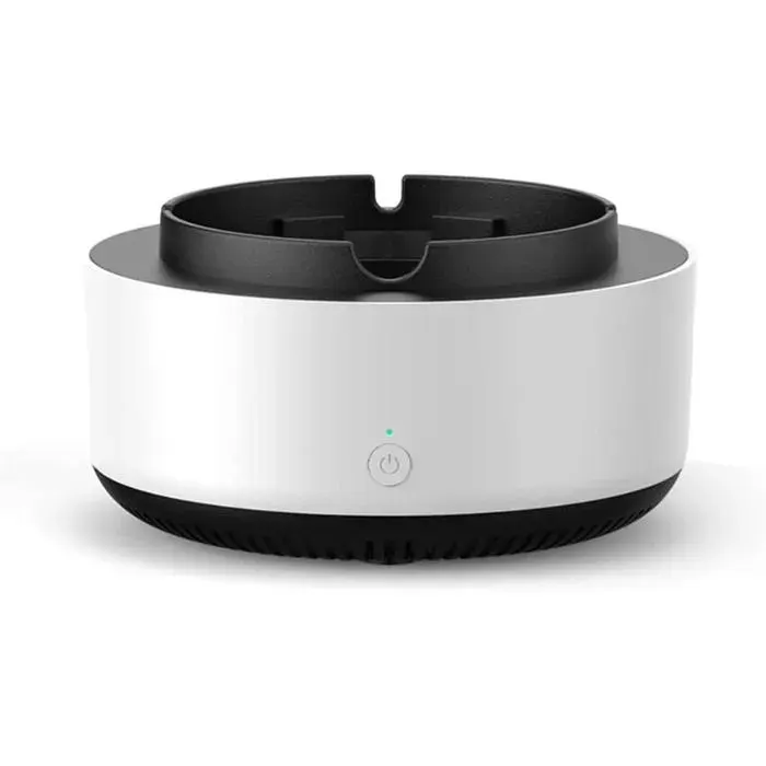 Purificateur dair - Cendrier avec filtre - Purificateur dair multifonction 2 en 1 sans fumée - Blanc