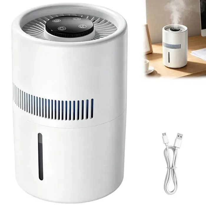 Purificateur dair et humidificateur 2 en 1 humidificateur à évaporation 5 W réservoir deau de 4 litres