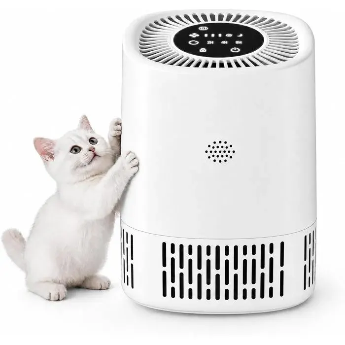 Purificateur dAir HEPA 3-en-1 CADR 100 m³/h Anti-Allergènes et Poils dAnimaux 24 dB Mode Nuit 15m² Portable USB-C Minuterie
