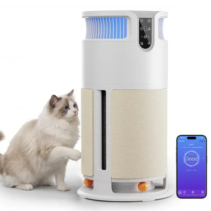 Purificateur dAir Intelligent Contrôle par Application Élimine Allergènes Spécialement Conçu pour les Maisons avec Animaux Inclus