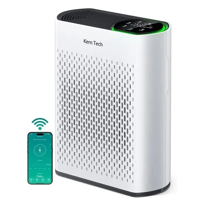 Purificateur dair - Kern Tech - 30 x 145 x 40 cm - Triple filtration - Application Wi-Fi intelligente - Convient usage domestique — coloris Blanc