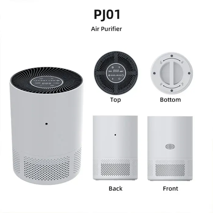 Purificateur dAir Maison Filtre H13 HEPA Charbon Actif avec Capteur PM2.5 Mode Automatique Silencieux 185 m³/h CADR 360° Blanc